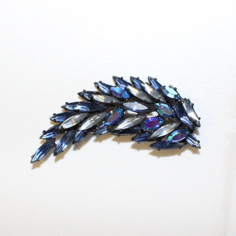 Vintage Regency Japanned Blue Navette Parure