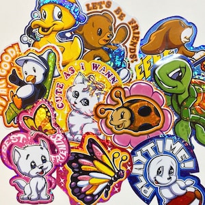 Early 2000s Cute Cartoon Critters Vending Machine Stickers