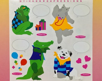 Half Strip of Vintage 1987 VERY RARE RETIRED Stickers Mrs Grossman FROGS Half Strip of Vintage 1987 VERY RARE RETIRED Stickers Mrs Grossman FROGS
