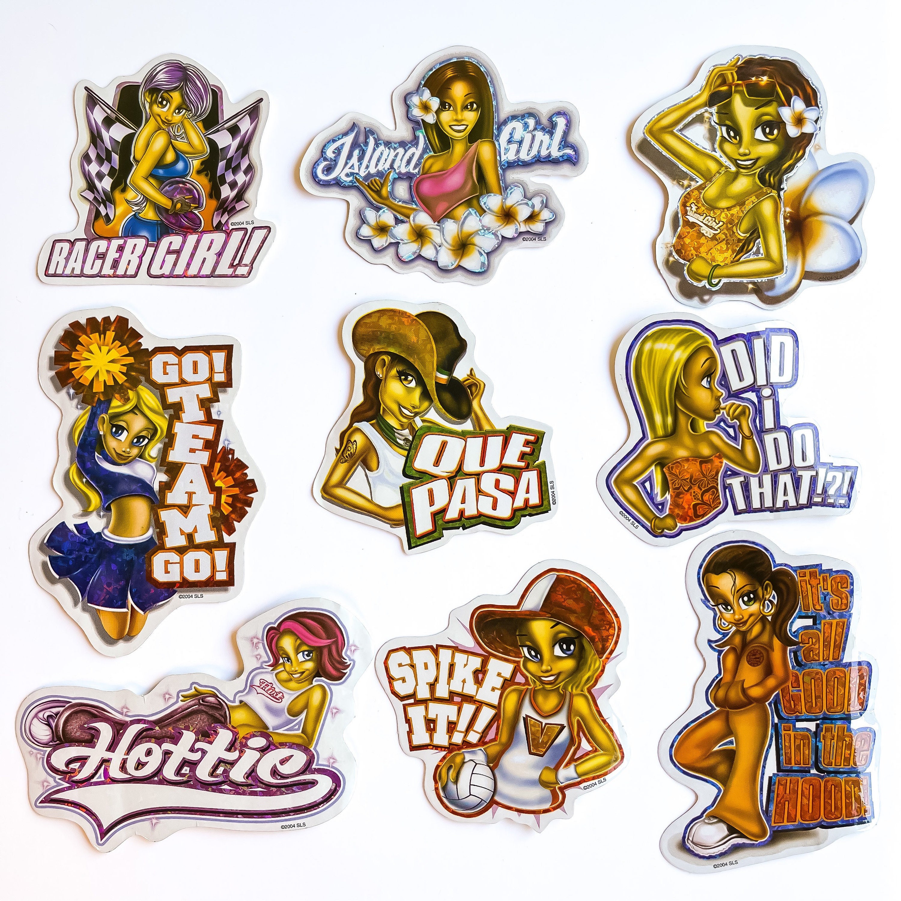 Vintage Girly Hot Shots Vending Machine Stickers From Early 2000s 