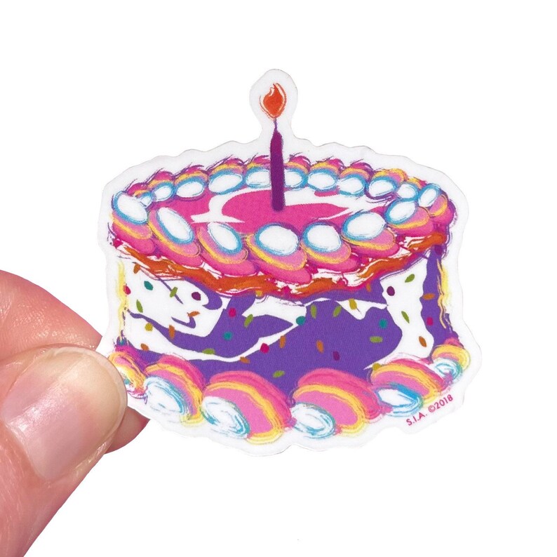 Rainbow Funfetti Explosion Birthday Cake Stickers - Etsy