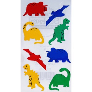 Vintage Frances Meyer Dinosaurs Sticker Mod, Colores primarios,