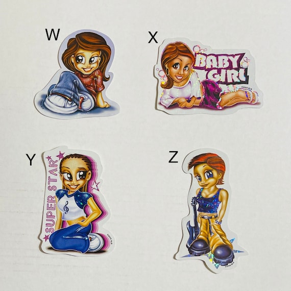 Y2K Girls Vintage Vending Machine Stickers Lot - Full Set Of 15 (Rare)