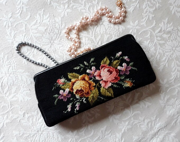 60's Tapestry Ballerina Floral Motif Medium Top Handle Bag main image 0