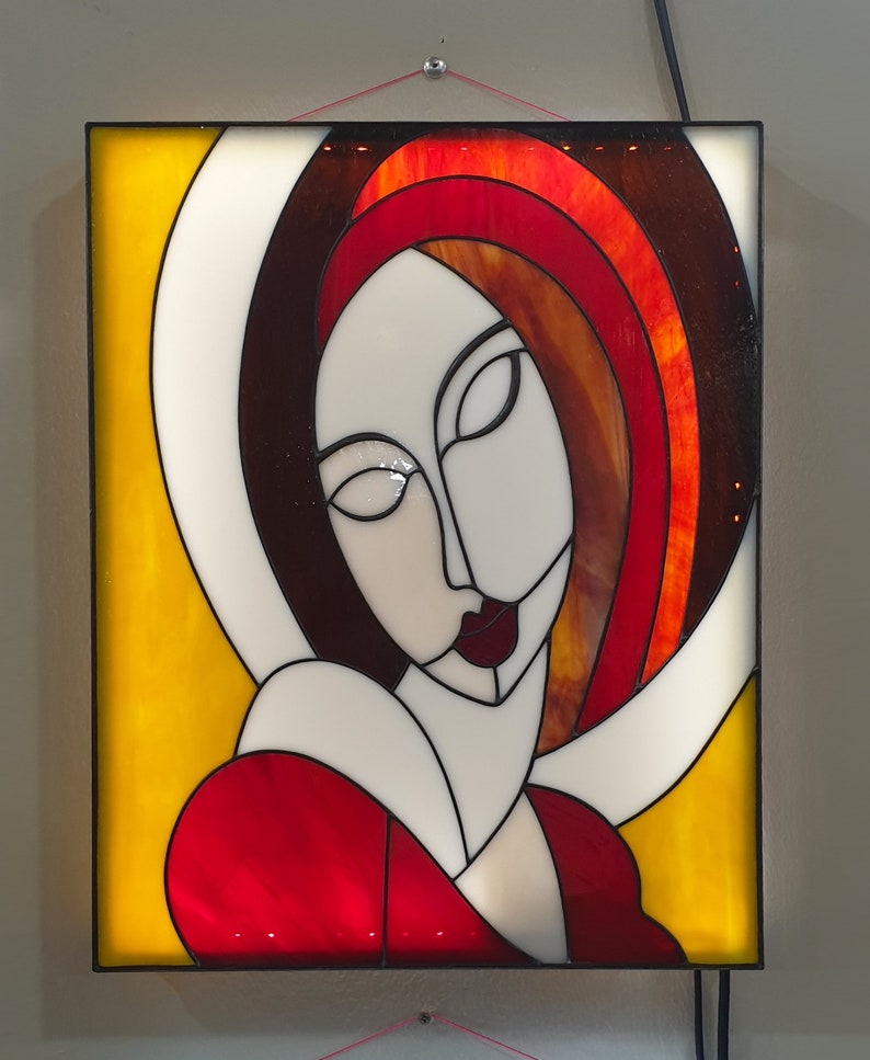 Stained Glass light panel Night light Stained Glass Window Etsy