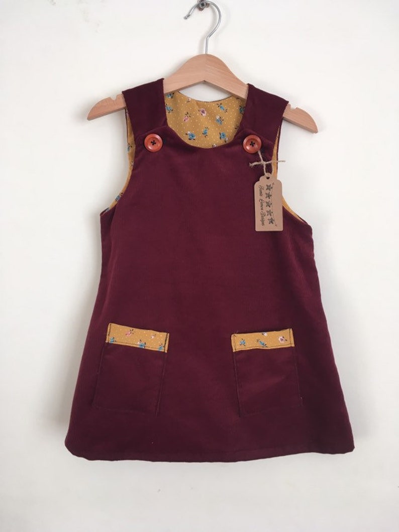 girls mustard pinafore