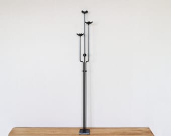 Tall Black Candle Holder-  Floor Standing Candelabra - 43 inches high - 3 Candles -  Stylish Candle Stand