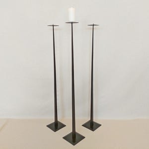 Tall Candle Holder - Black Candle Stand - Contemporary Metal Decor  - Pillar Candle Holder - 100cm / 40inch Tall