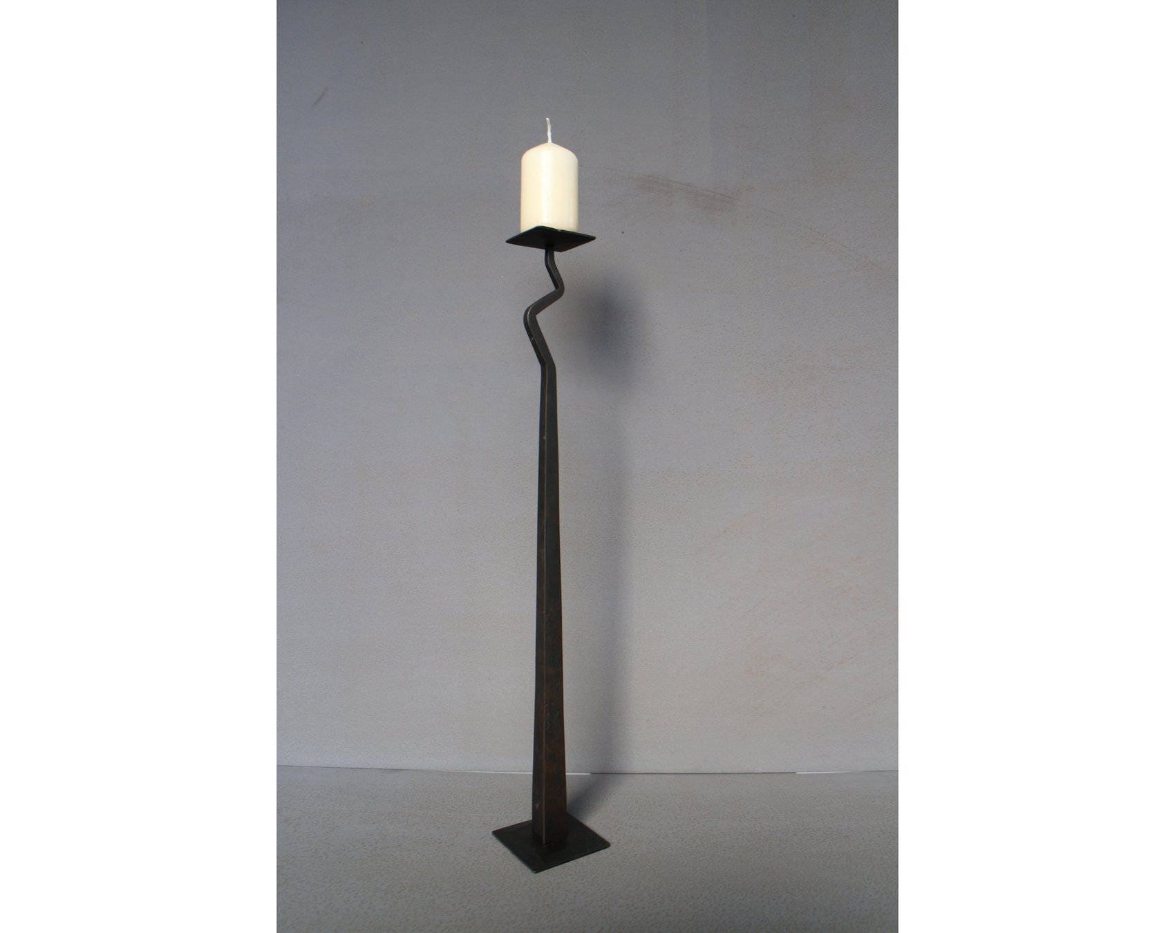 Contemporary Wrought Iron Candlestick Modern Etsy