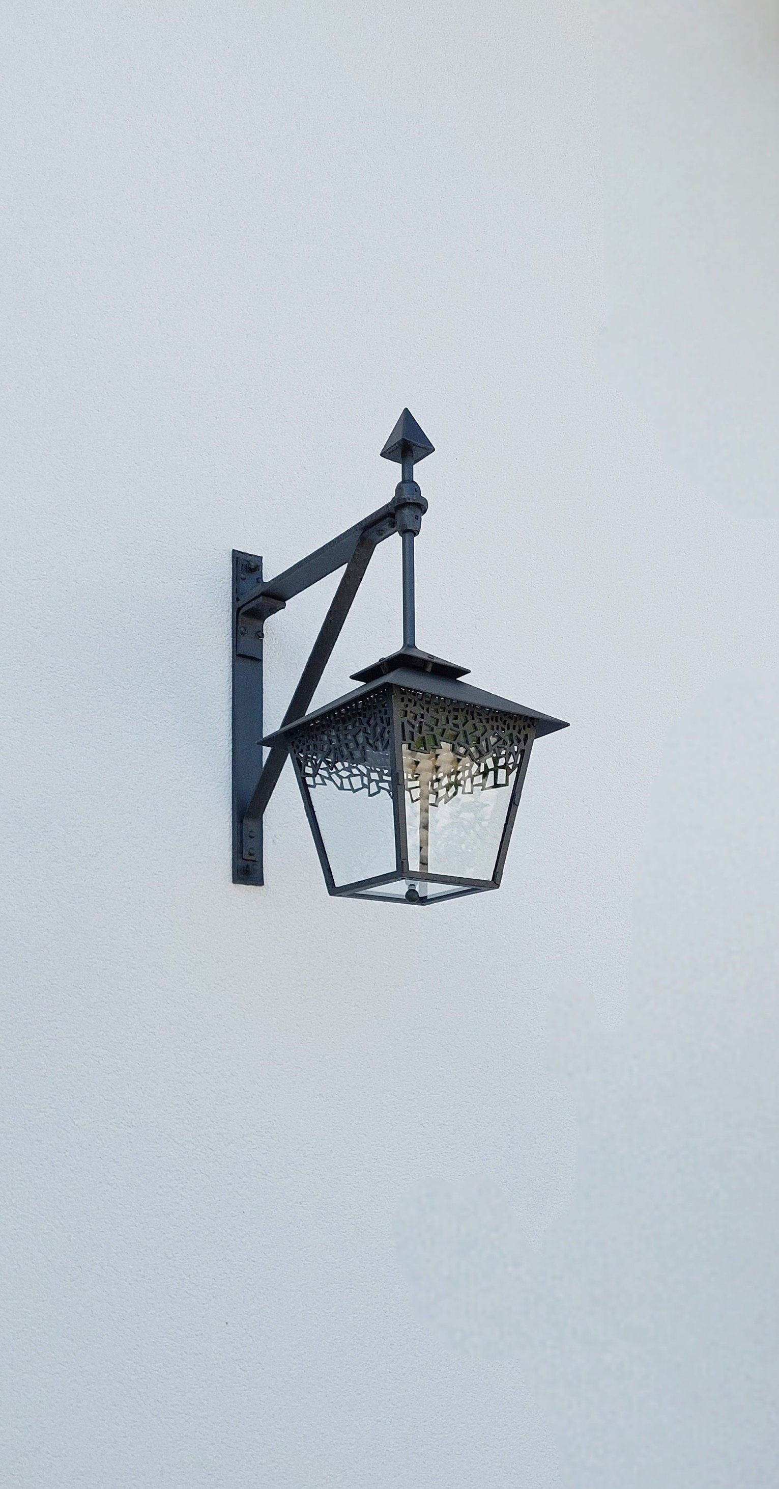 Lámpara Applique de Pared para Exterior Hierro Forjado Con Placa Esmaltado 10100