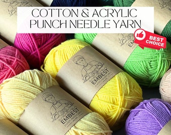 Cotton Acrylic Yarn, 1.5mm 4-ply, Punch Needle Embroidery