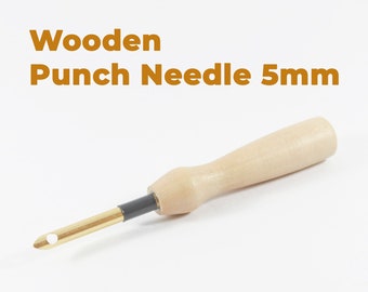 Wood Punch Needle 5mm, Small Punch Needle Tool, Rug Hooking Needle, Punch Needle Embroidery Tool, Beginner Punch Needle