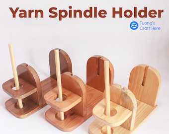 Yarn holder, Wooden yarn holder, Knitting and crochet supplies organizer, Yarn wool ball caddy, Yarn station, Crochet hook stand, Spinner