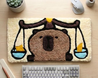 Alfombra reposamuñecas para teclado personalizada con mechones: Cat Dollar