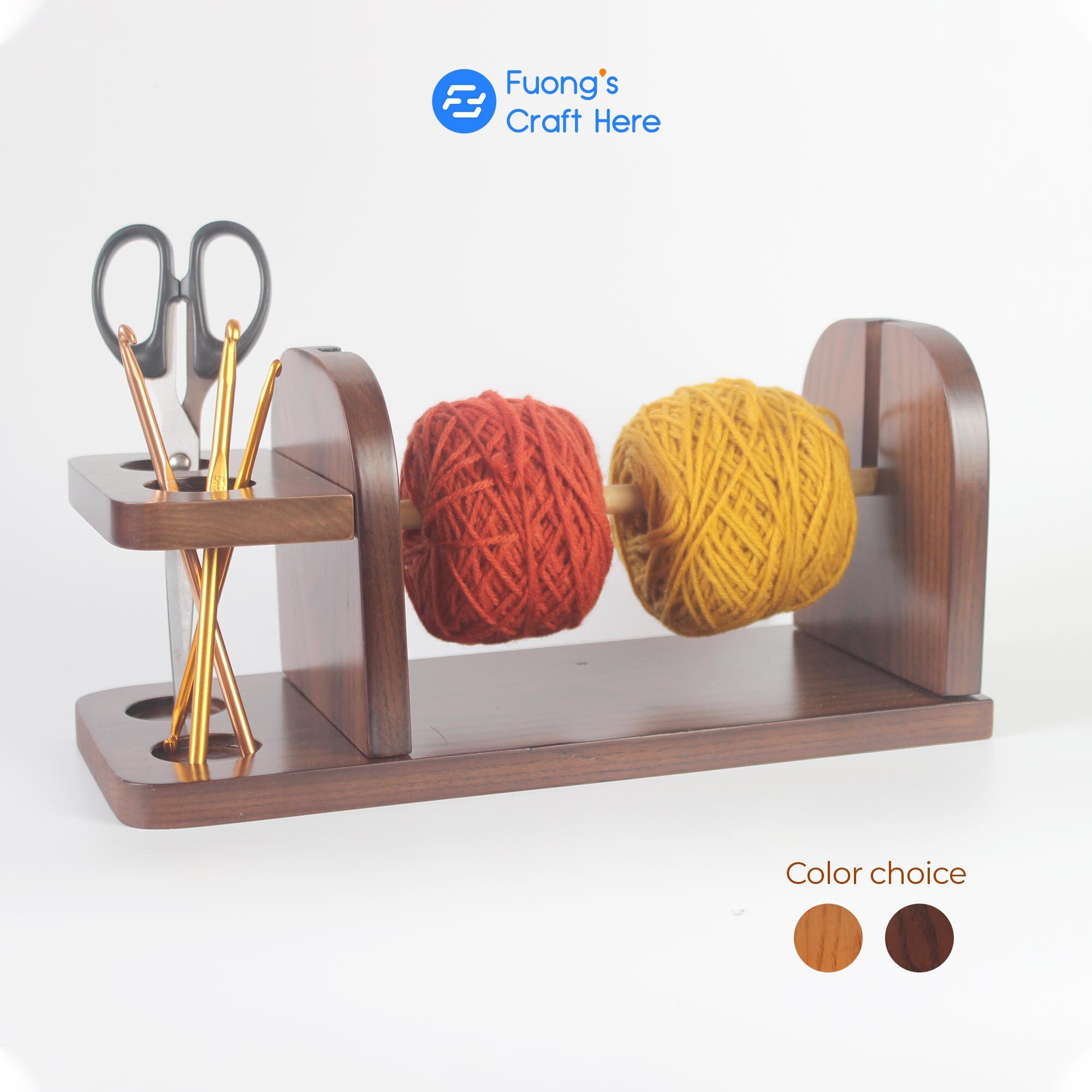  REDECKER Dark Oakwood Flax Yarn Holder - Holds 5 Yarn Tubes -  Ideal for Crocheting, Embroidery Thread and Yarn Storage Organizer, Perfect  Crochet Accessory and Tool, Made in Germany