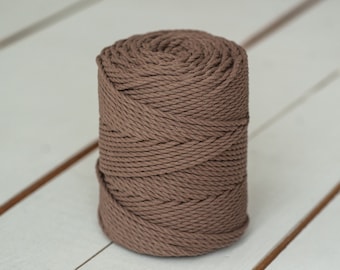 Macrame Cord Skeins, Cotton Yarn, 4 mm Single Strand - 50, 100
