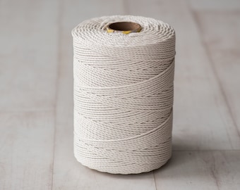 Macrame Cord 5mm/ .19". About 370m / 1214ft Twisted Cord * Cotton Rope *  Cotton Cord * Rope Macrame * Cordon