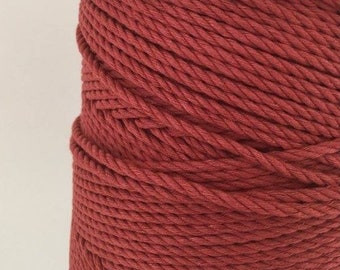 Macrame Cord 3mm / 11" * Cotton Rope about 1400m / 4593ft. * Twisted Macrame Cord * Macrame Twine * Cordon