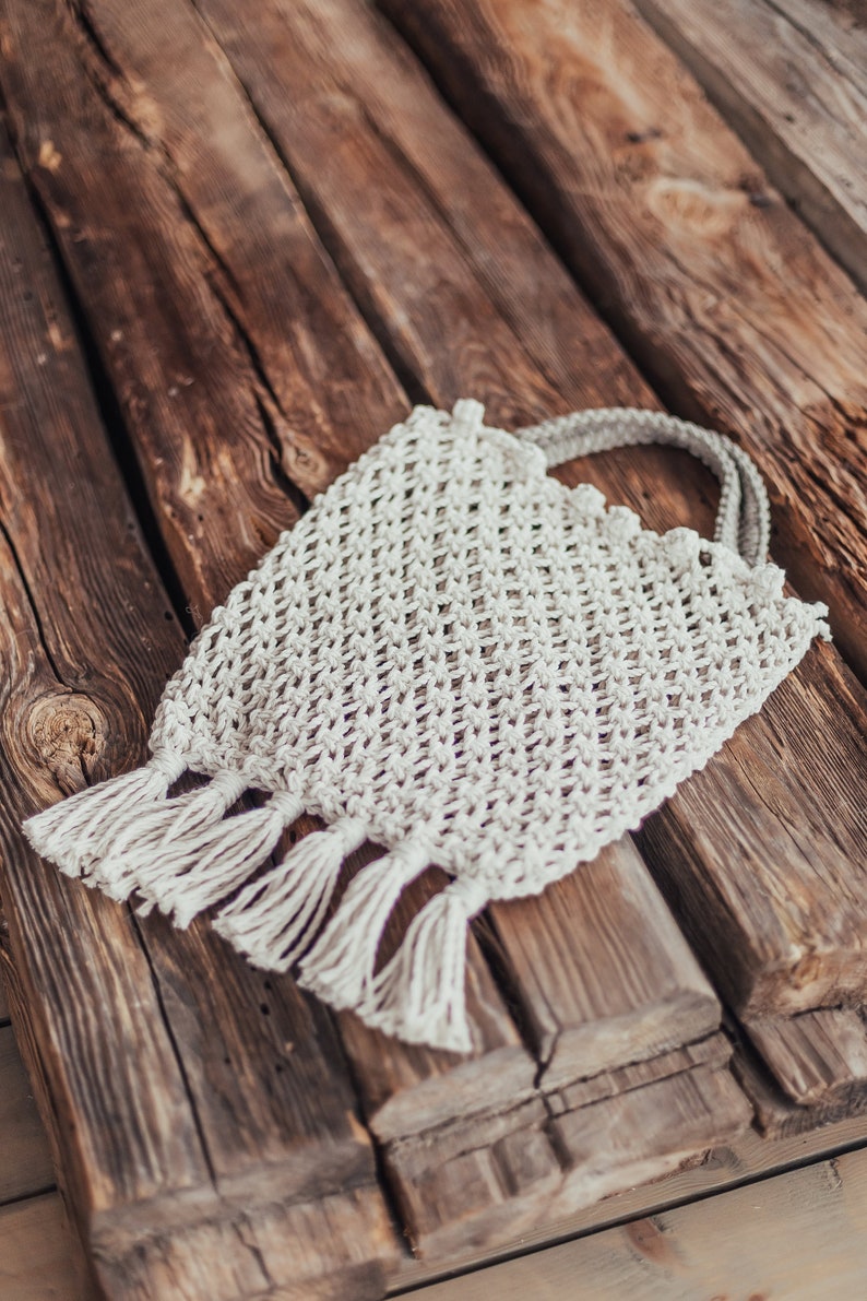 Macrame Bag Summer Purse Handbag Tote Bag image 3