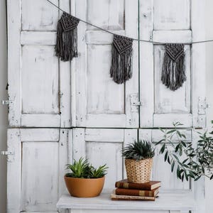 Macrame Garland Macrame Wall Hanging Macrame Wall Decor Hygge Home Garland Macrame Bunting Macramé Garland Macrame Flag image 2