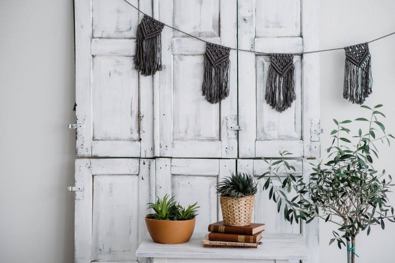 Macrame Garland Macrame Wall Hanging Macrame Wall Decor Hygge Home Garland Macrame Bunting Macramé Garland Macrame Flag image 2