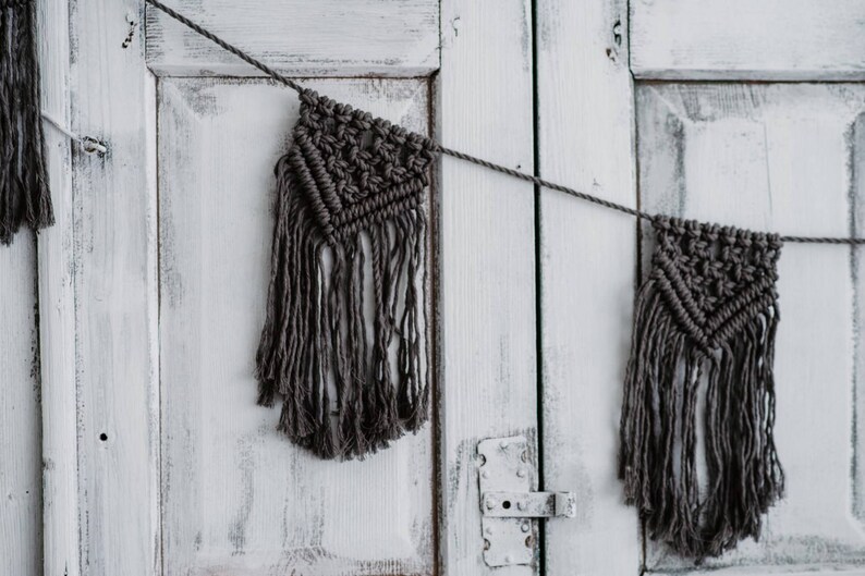 Macrame Garland Macrame Wall Hanging Macrame Wall Decor Hygge Home Garland Macrame Bunting Macramé Garland Macrame Flag image 1