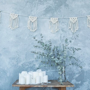 Macrame Garland Macrame Wall Hanging Macrame Wall Decor Hygge Home Garland Macrame Bunting Macramé Garland Macrame Flag image 4