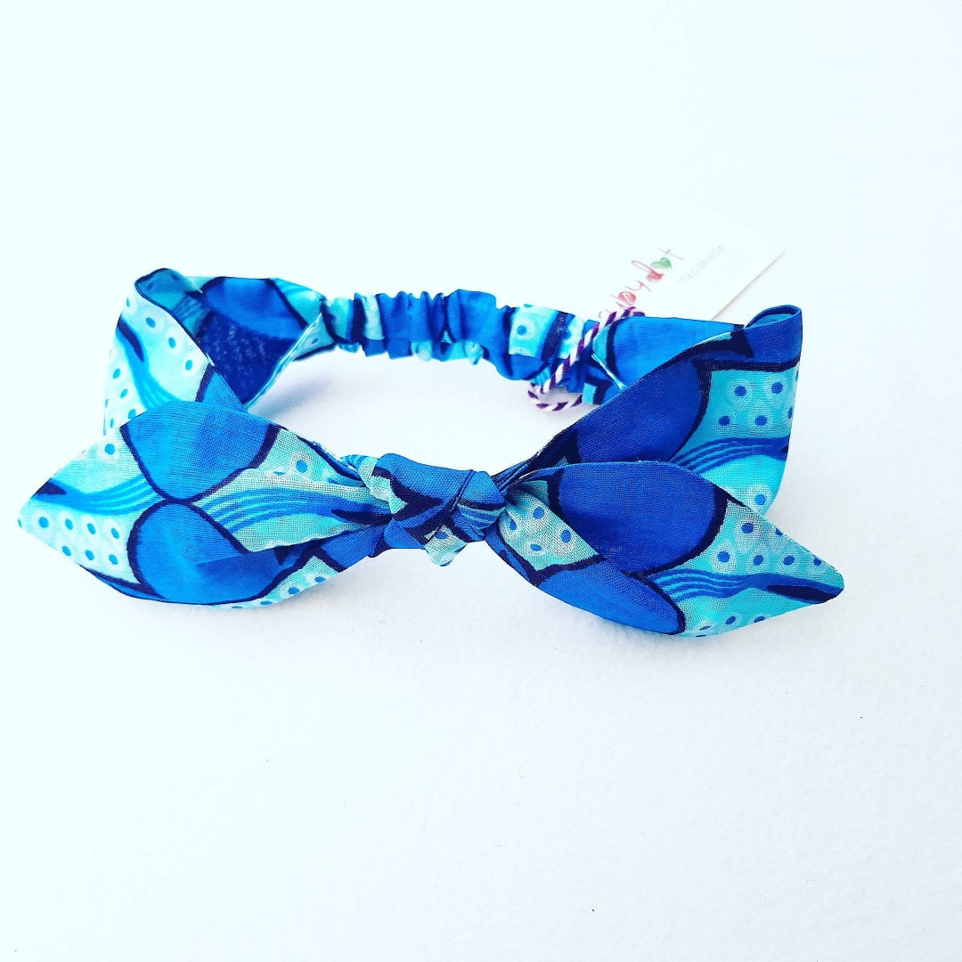 Toddler Headband, Knotted Headband, Blue Headband, Cute Headband, Baby