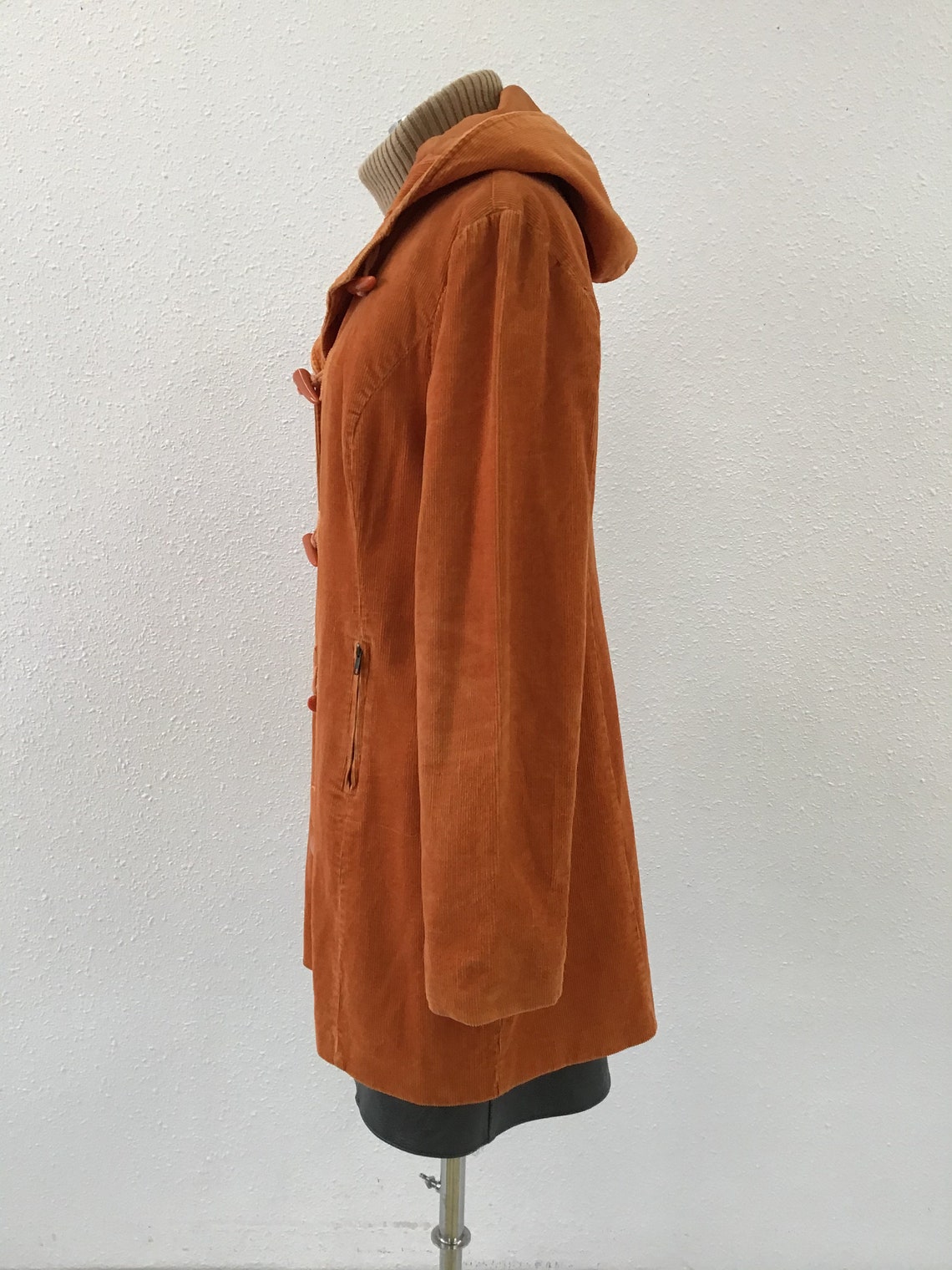 Vintage corduray orange trench coat Pumpkin jacket Parka | Etsy