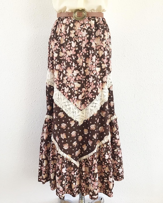 Vintage 1960s country floral maxi skirt, Vintage f
