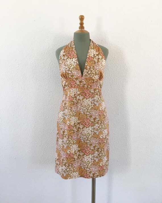Vintage little garden cotton dress, Floral dress,