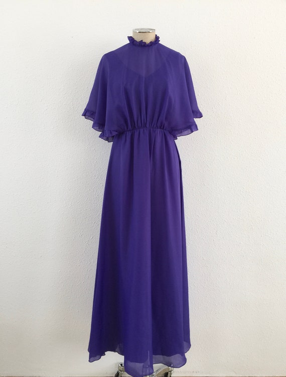 Vintage 1970s purple maxi dress, 1970s Maxi dress,