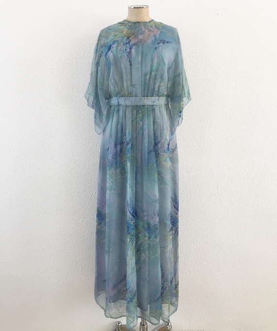 Vintage 1970s floral maxi dress, Vintage wedding d
