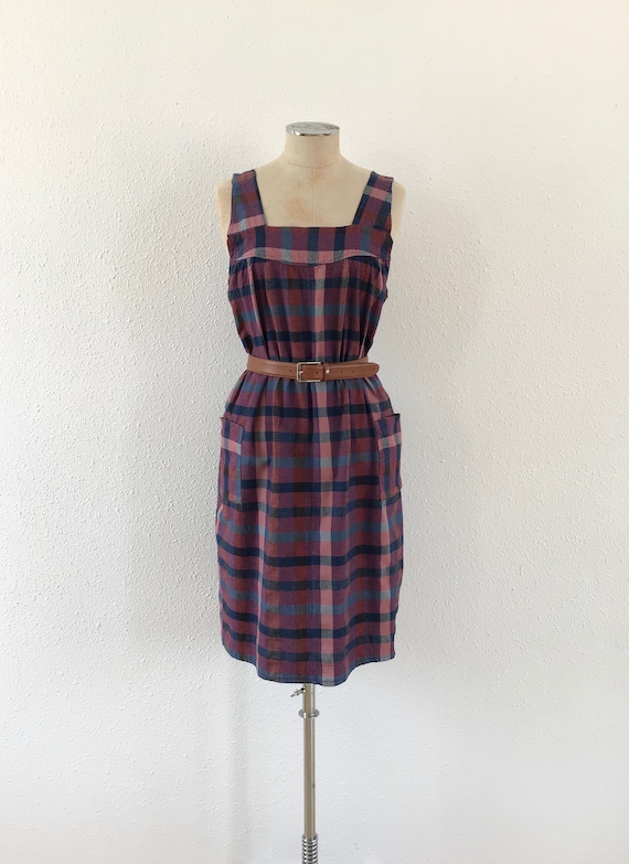 Vintage plaid purple dress, Vintage dress, Vintage