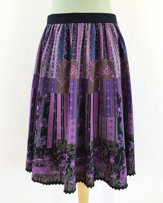 Vintage floral midi skirt, Floral midi skirt, Vint