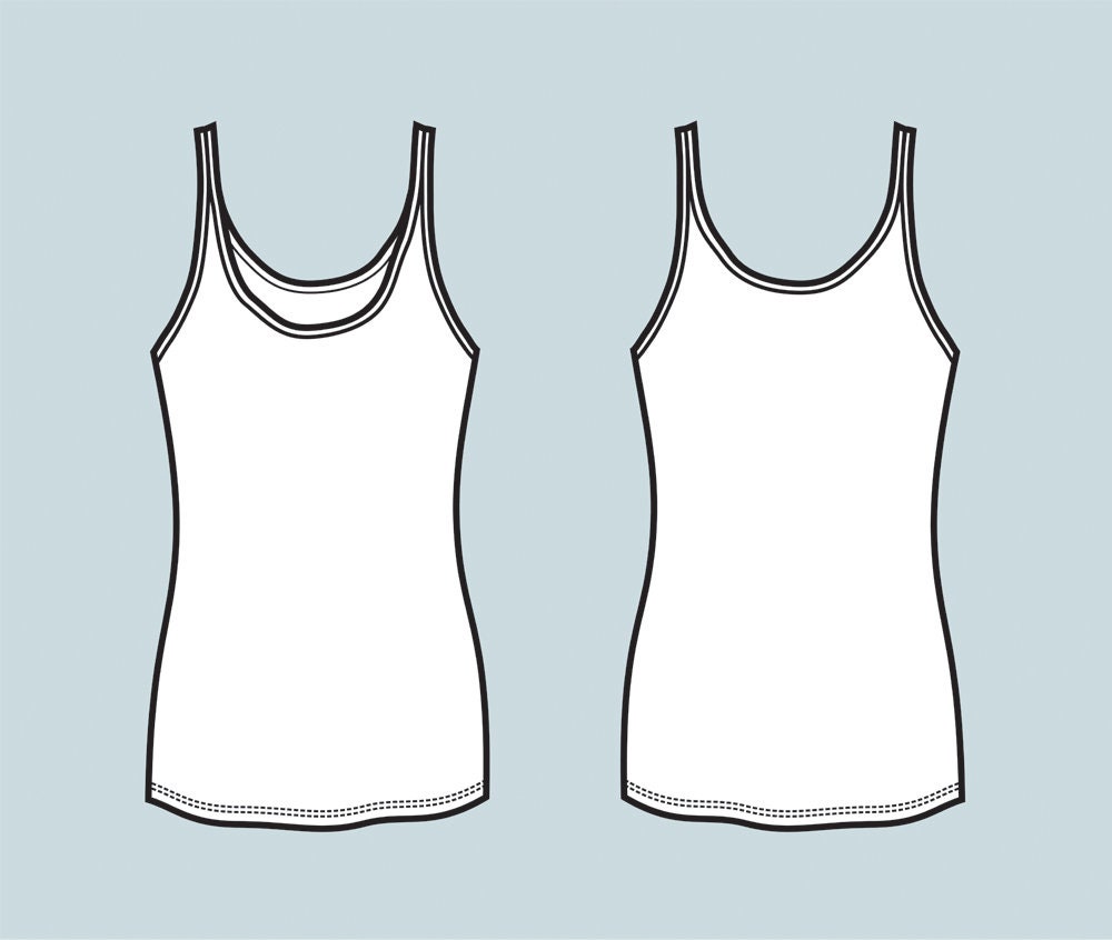 Download Tank top vector fashion flat sketch Adobe Illustrator ...