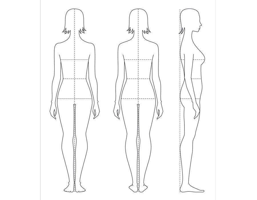 Weibliche Figur Vektor Skizze Mode Croquis | Etsy