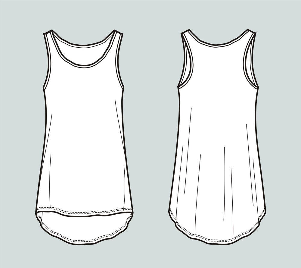 Download Tank top vector fashion flat sketch Adobe Illustrator ...