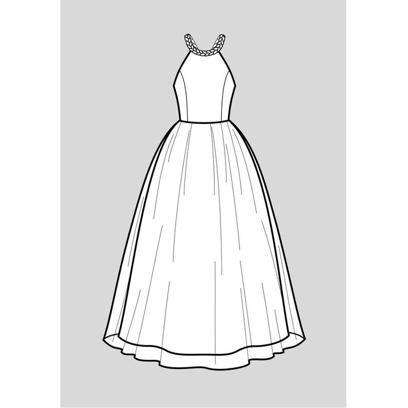 Download Wedding Picture: Wedding Dress Outline Template