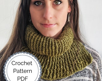 Ribbed Crochet Turtle Neck Split Shoulder Cowl PATTERN PDF | crochet cowl pattern | ribbed crochet cowl | split cowl | crochet neck warmer