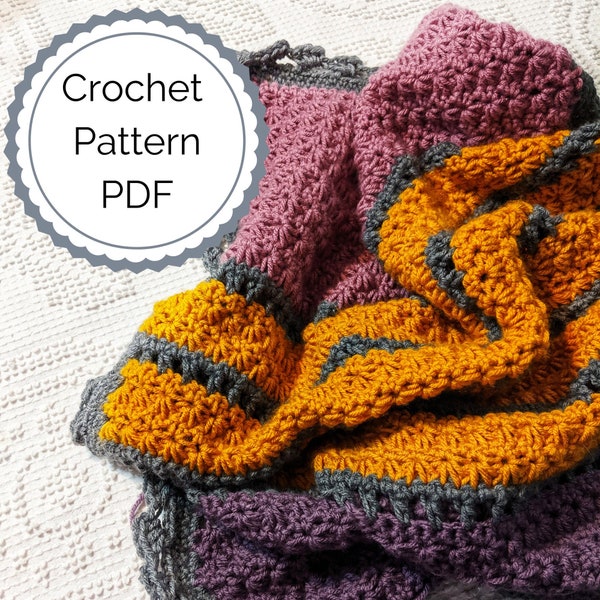 Dandelion Dreams Baby Blanket Crochet PATTERN PDF | crochet baby blanket | girl baby blanket pattern | striped baby blanket | crochet daisy