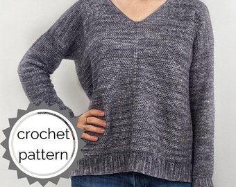 Crochet Boxy Pullover PATTERN PDF | anouk pullover crochet sweater | comfy crochet sweater pattern | crochet pullover | boxy crochet jumper