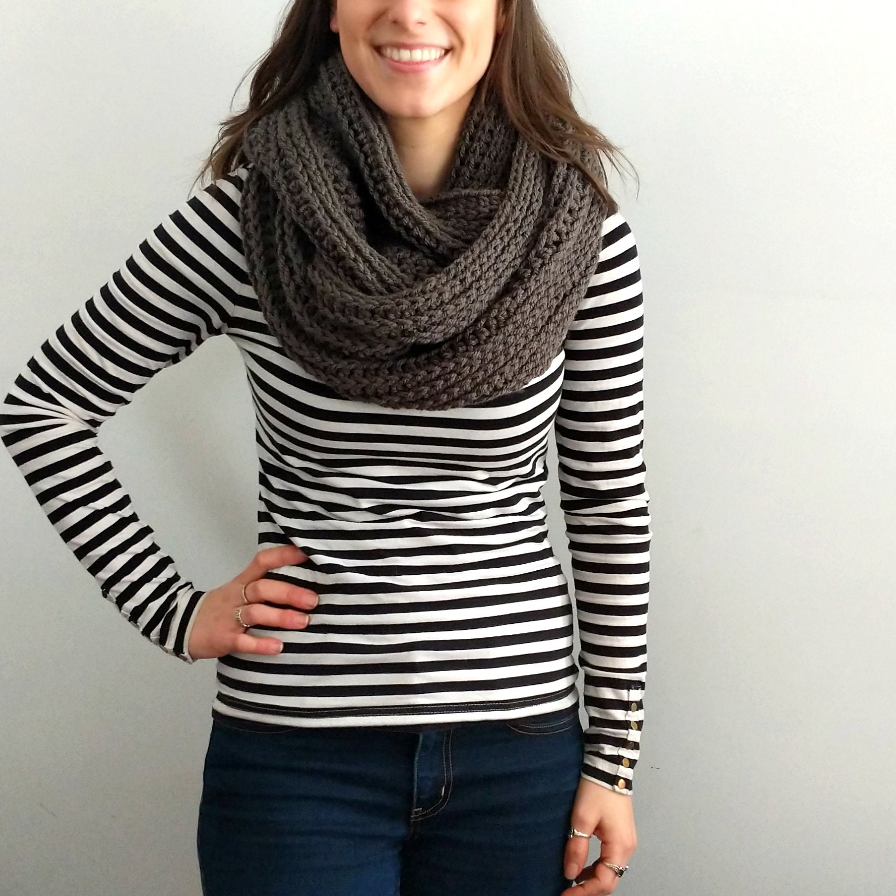 Crochet Infinity Scarf PDF PATTERN | Simple Crochet Loop Scarf |easy ...