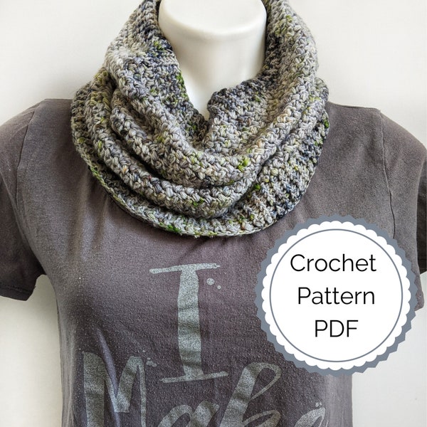 One Skein Fingering Weight Crochet Cowl Pattern PDF | one skein cowl pattern | one skein project | bean stitch crochet | simple crochet cowl