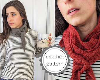 Scarfie Shawl CROCHET PATTERN PDF | crochet shawl any yarn | petite crochet scarf | modern crochet scarf | crochet single skein scarf shawl