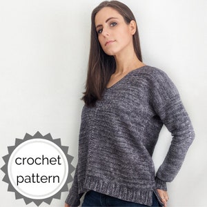Crochet Boxy Pullover PATTERN PDF Anouk Pullover Crochet - Etsy
