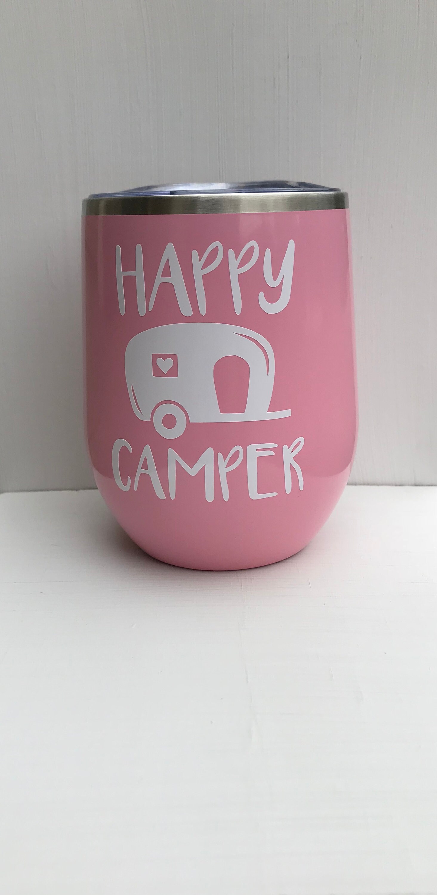 Happy camper tumbler/ camping tumbler/ camping wine tumbler/ Etsy