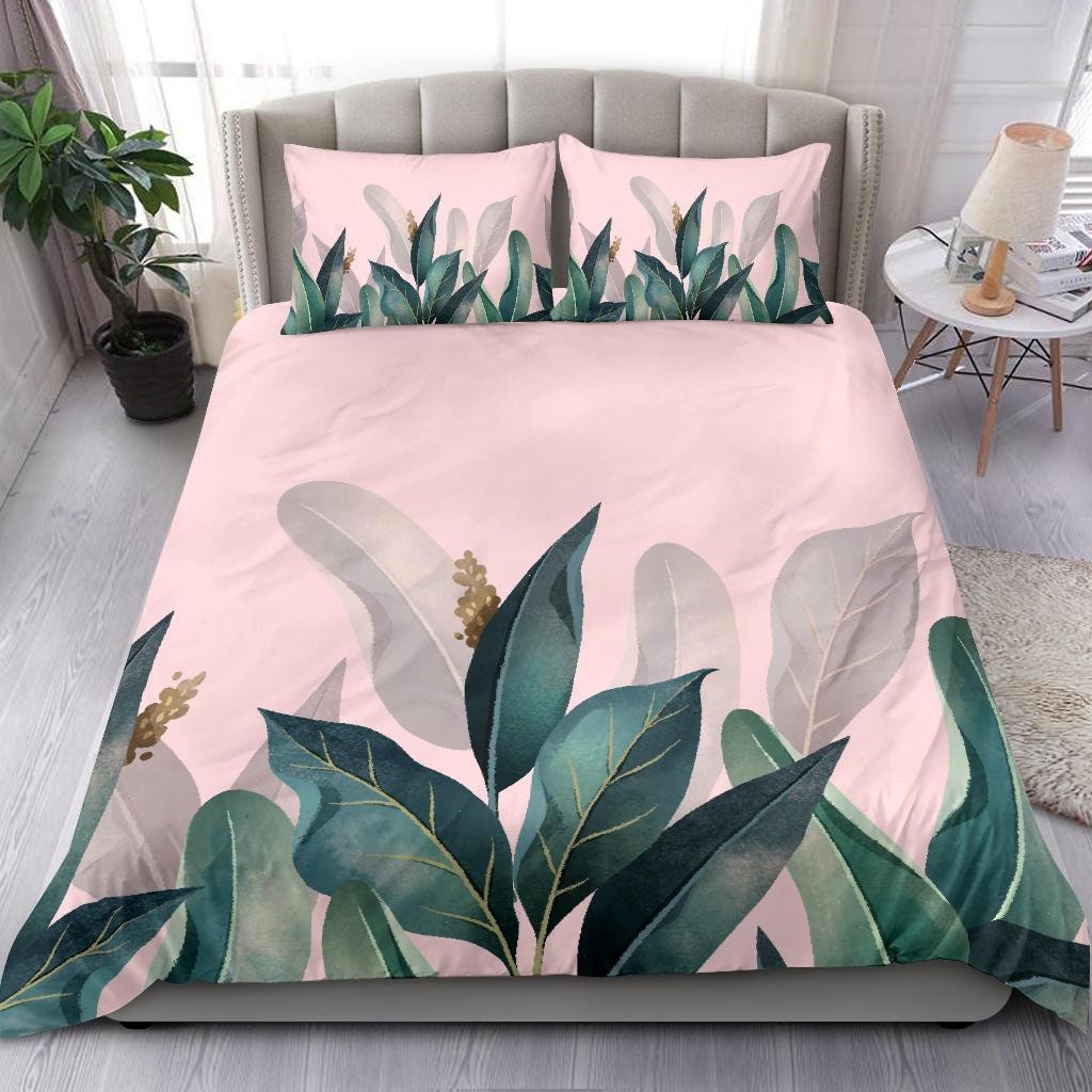 Tropical Green Leaves Bedding set Etsy