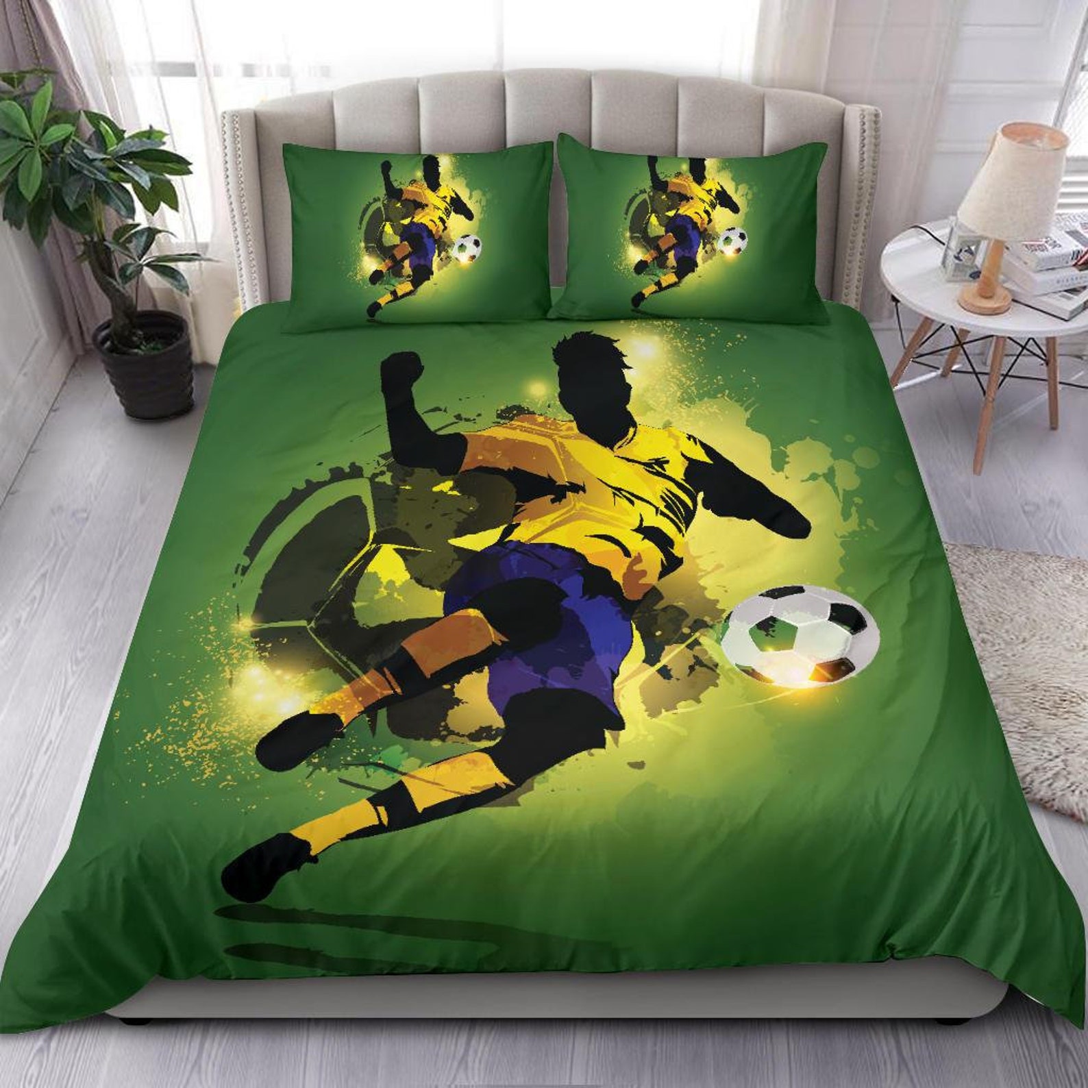 Football Soccer Player Bedding Set Etsy