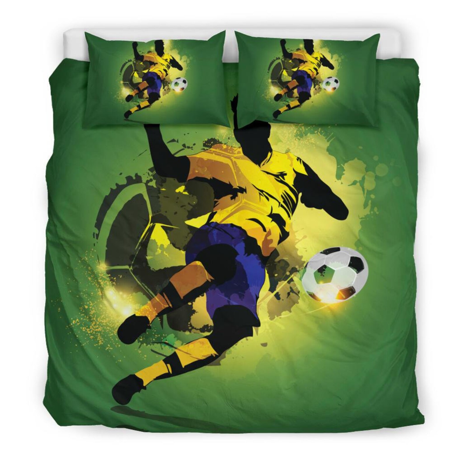 Football Soccer Player Bedding Set Etsy